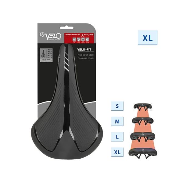 Velo Fit Athlete BC Fahrradsattel (schwarz) XL