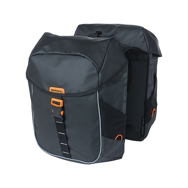 Basil Miles Tarpaulin Double Dag Doppeltasche (35 Liter l schwarz/orange)