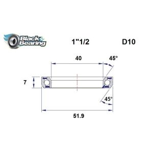 Black Bearing Steuersatzlager (40x51.9x7mm | 45 /45)