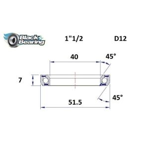 Black Bearing Steuersatzlager (40x51.5x7mm | 45 /45)