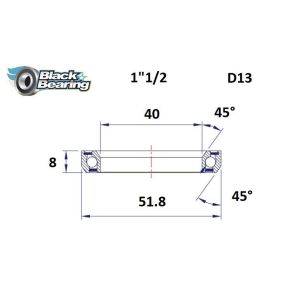 Black Bearing Steuersatzlager (40x51.8x8mm | 45 /45)