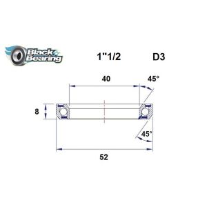 Black Bearing Steuersatzlager (40x52x8mm | 45 /45)