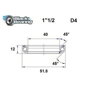 Black Bearing Steuersatzlager (40x52x12mm | 45 /45)