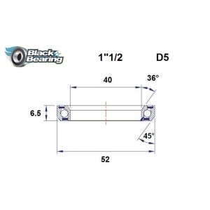 Black Bearing Steuersatzlager (40x52x6.5mm | 36 /45)