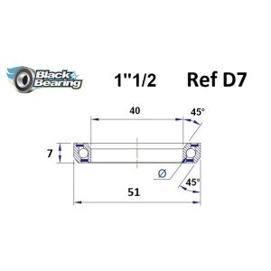 Black Bearing Steuersatzlager (40x51x7mm | 45 /45)