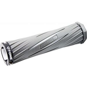T-One Blade Fahrradgriffe (13cm | 1 x Schraubensicherung | grau / weiß)