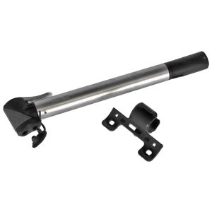 XLC Alpha PU-M01 Mini Fahrradpumpe (6 bar | silber | Aluminium | 265mm | Dualkopf)