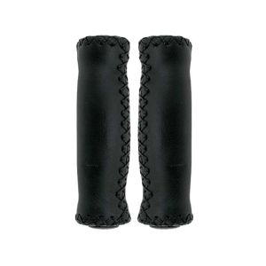 Messingschlager Lederbezug für Fahrradgriffe (schwarz)