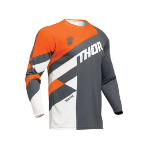 Thor Sektor Checker Fahrradtrikot Herren (grau / orange)-4XL