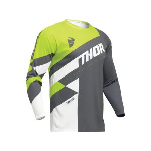 Thor Sector Checker Fahrradtrikot Jugendliche (grau / grün)-XL