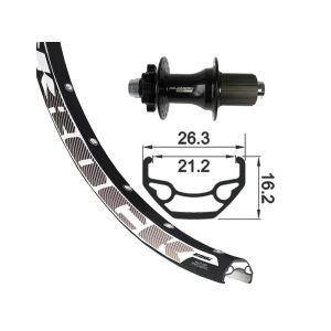 Rodi Black Rock Hinterrad (29" | XLC | 6-Loch | TA 12 | 32 Loch)