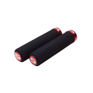Sram Locking Fahrradgriffe (schwarz | 129mm | mit Klemme rot | inkl. Endstopfen)