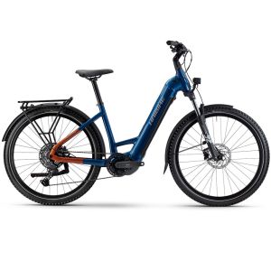Haibike Trekking 4 Low E-Bike (27,5" | 720Wh | blau / orange / silber)-50cm
