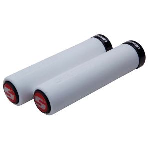 Sram Locking Fahrradgriffe (weiß | 129mm | mit Klemme schwarz | inkl. Endstopfen)