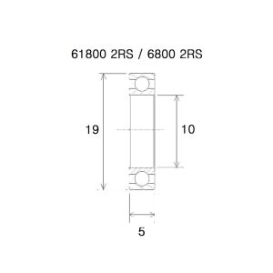 Black Bearing B5 Lager (10x19x5mm)