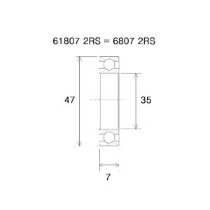 Black Bearing B5 Lager (35x47x7mm)