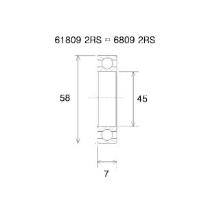Black Bearing B5 Lager (45x58x7mm)