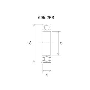 Black Bearing B5 Lager (5x13x4mm)