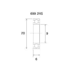 Black Bearing B5 Lager (9x20x6mm)