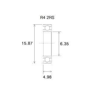 Black Bearing B5 Lager (6.35x15.88x4.98mm)