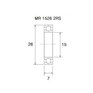 Black Bearing B5 Lager (15x26x7mm)