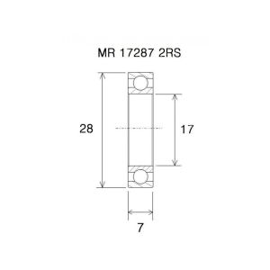 Black Bearing B5 Lager (17x28x7mm)