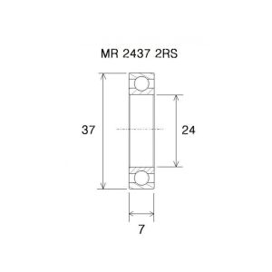 Black Bearing B5 Lager (24x37x7mm)