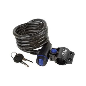 Messingschlager Spiralkabelschloss (180cm | ø10mm | Clip-On Halter)