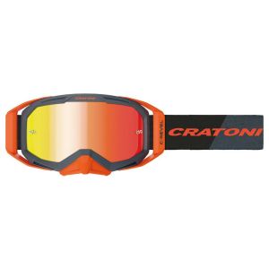 Cratoni C-Revel Pro Fahrradbrille MTB (anthrazit / orange | Glas aber | rot verspiegelt)