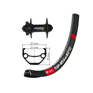 XLC Vorderrrad 26x1.90" DeoreXT 6L Disc SSP 36Loch (DT Swiss 545 Disc | schwarze Speichen)