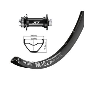 XLC Vorderrrad 27.5" Deore XT (TA 15 / 110mm (DTSwiss M462 Disk | schwarze Speichen 32L)