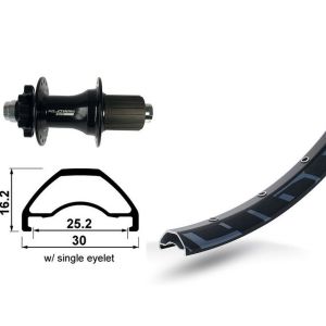 Bike-Parts Hinterrad 29" XLC 6-Loch TA 12 32L Rodi Ready 25 DISK