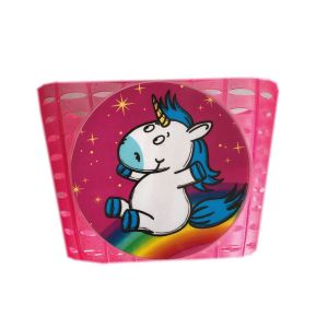 Bike Fashion Einhorn Lenkerkorb (Kunststoff | Motiv pink | 195 x 105 x 150mm)
