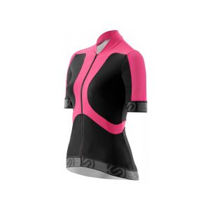 Skins Cycle Kurzarm Fahrradtrikot Damen (schwarz / pink)