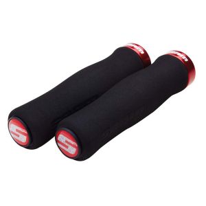 Sram Contour Fahrradgriffe (schwarz | 129mm | mit Klemme rot | inkl. Endstopfen)