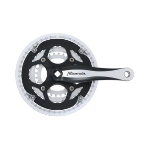 Miranda Beta 3R Plus Crank Set 170mm 28 / 38 / 48 Teeth with chain guard (black / silver)