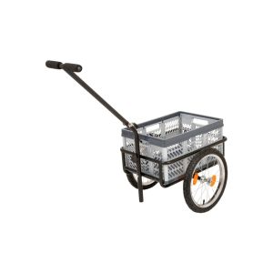 Monz EK cargo trailer 16 with 2 drawbars (grey / silver)