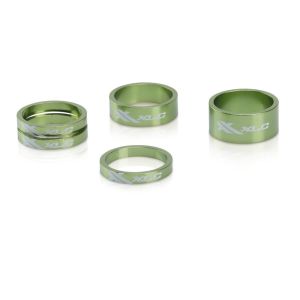 XLC AS-A02 A-Head Distanzringsatz (3x5 | 1x10 | 1x15mm | 1/8" | limegreen)