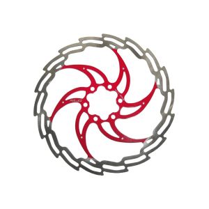 XLC BR-X02 Bremsscheibe (ø203mm | 6 Loch | silber / rot)